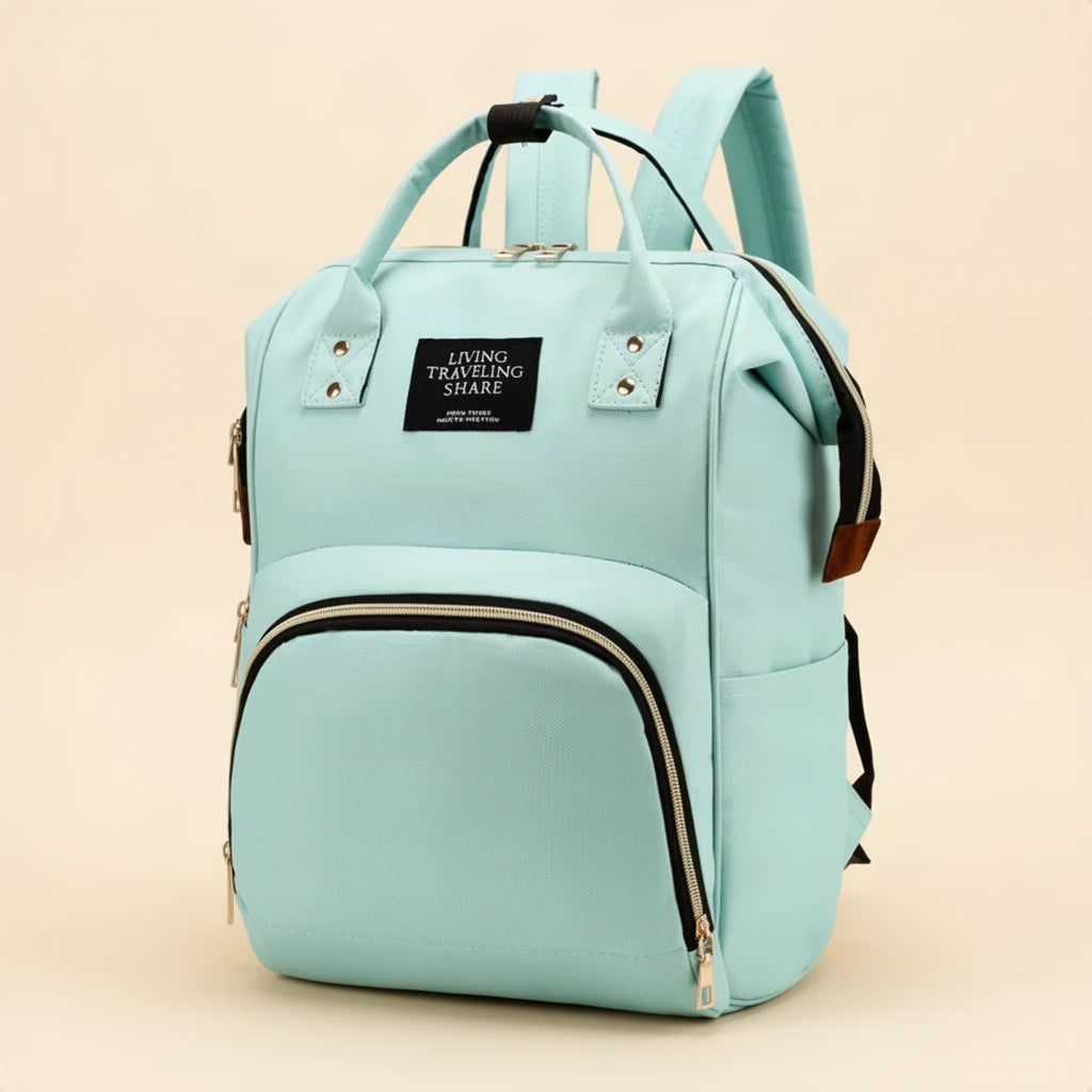 Sac à dos à langer compact avec poches isothermes, couleur vert menthe