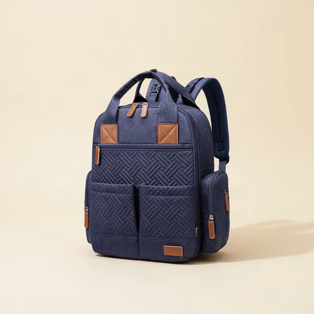 Sac à dos à langer imperméable avec poche isotherme sur fond clair