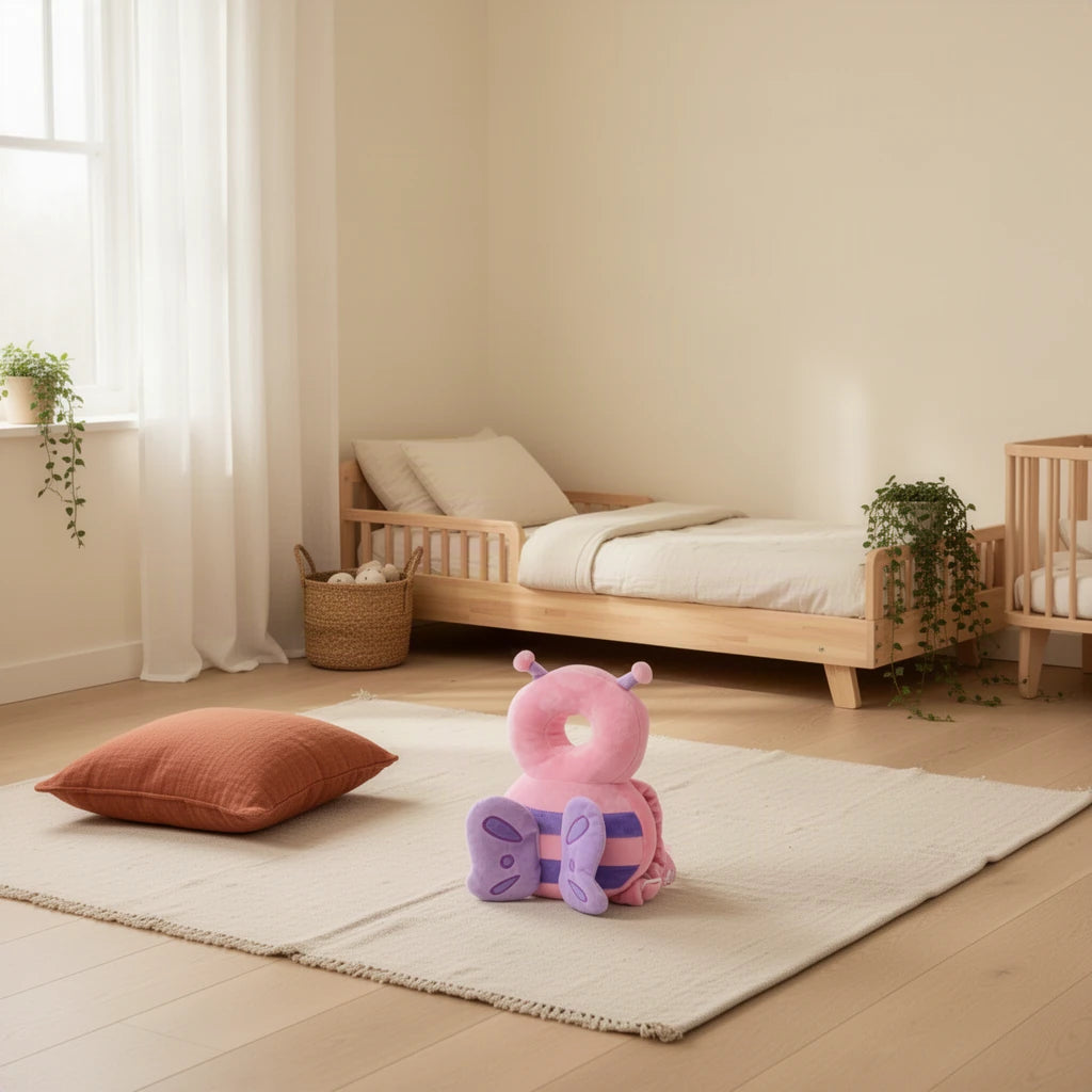 Sac à dos Protecteur Montessori Bébé dès 6 mois dans une chambre Montessori, vue d’ensemble