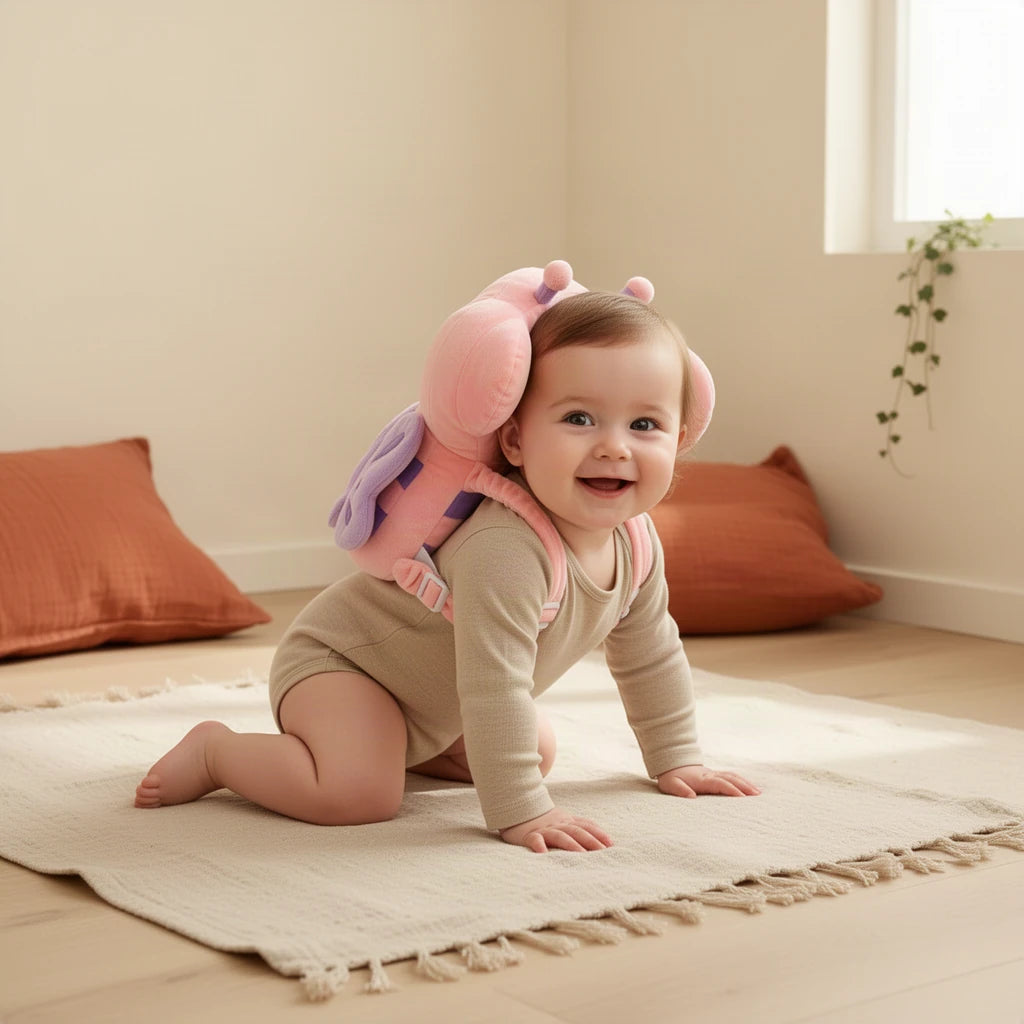 Sac à dos Protecteur Montessori Bébé dès 6 mois : enfant qui joue seul dans sa chambre