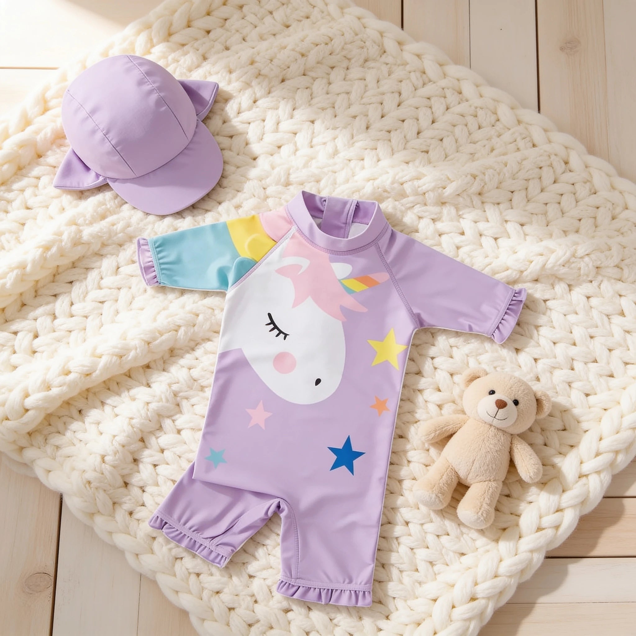 Combinaison Bebe Nageur Licorne - Licorne Violet - Cocon