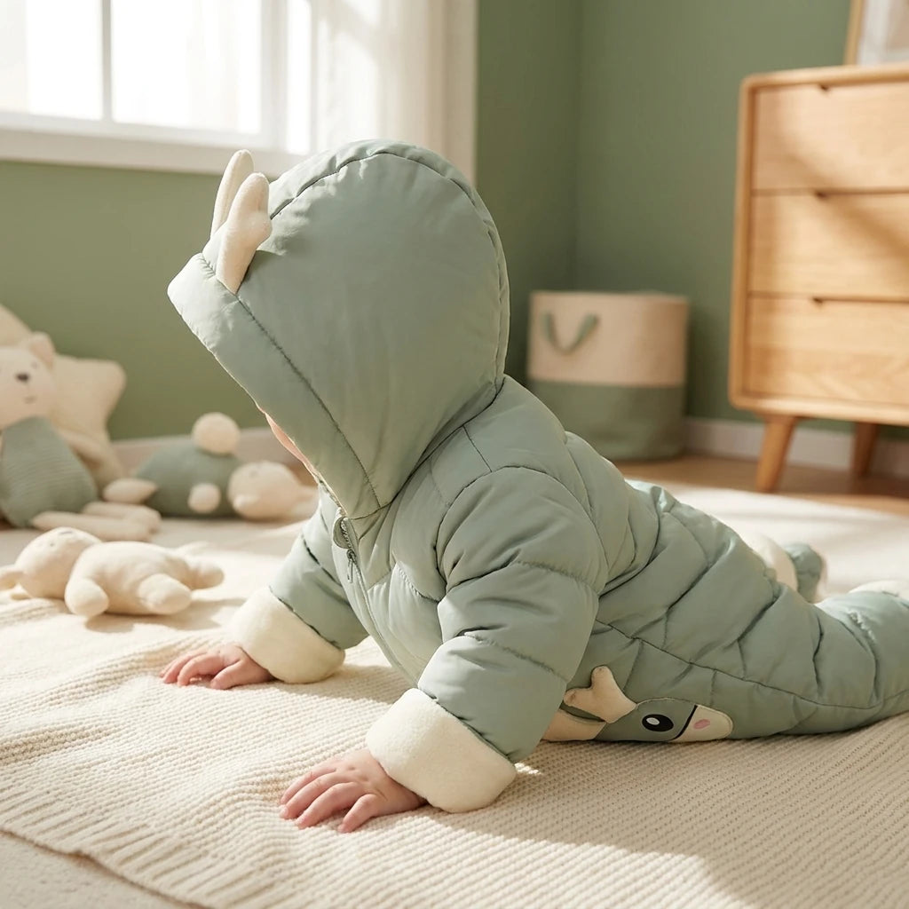 Combinaison Bebe Renne - Verte - Porté