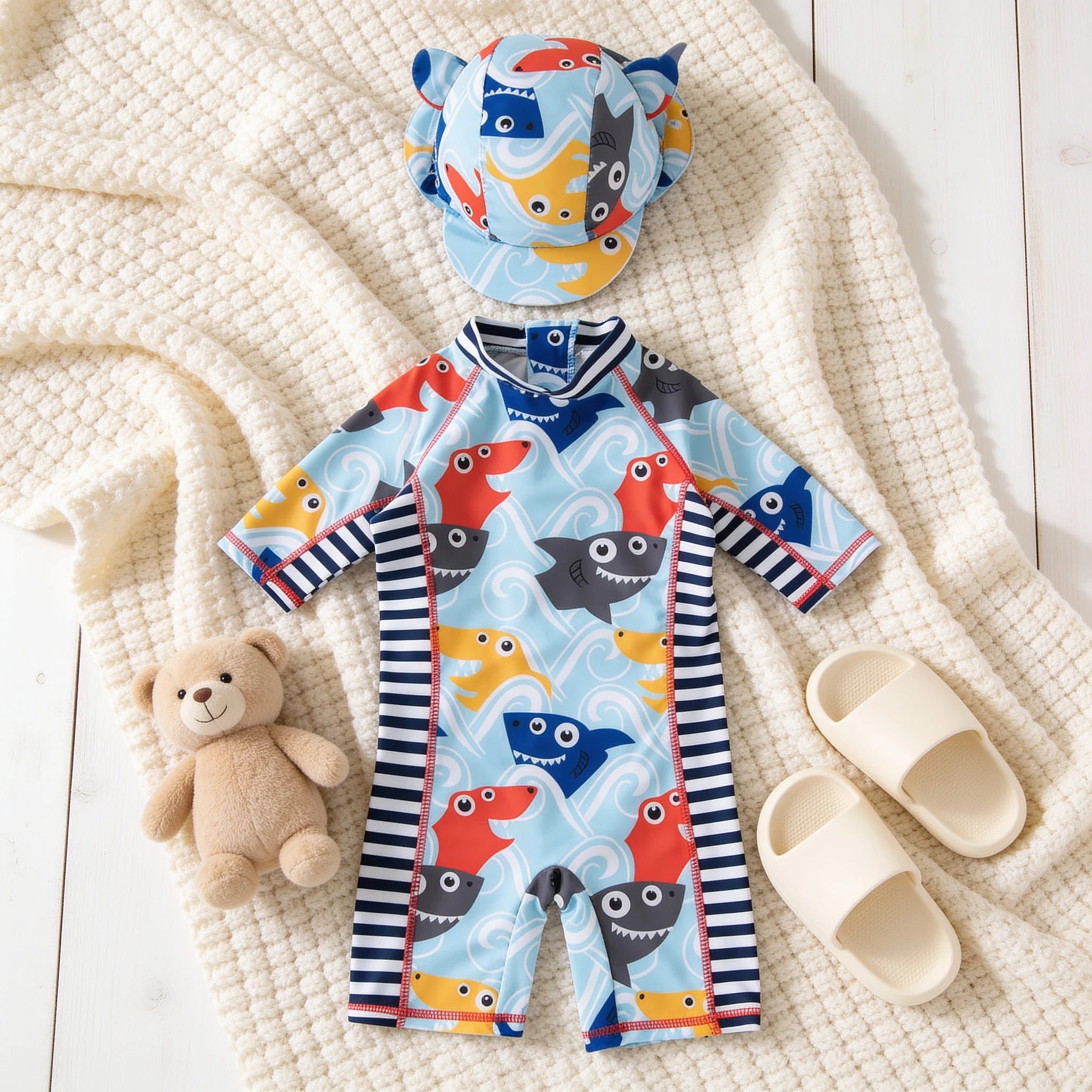 Combinaison Bebe Nageur Requin - Requin Bleu - Cocon