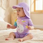 Combinaison Bebe Nageur Licorne - Licorne Violet - Porté