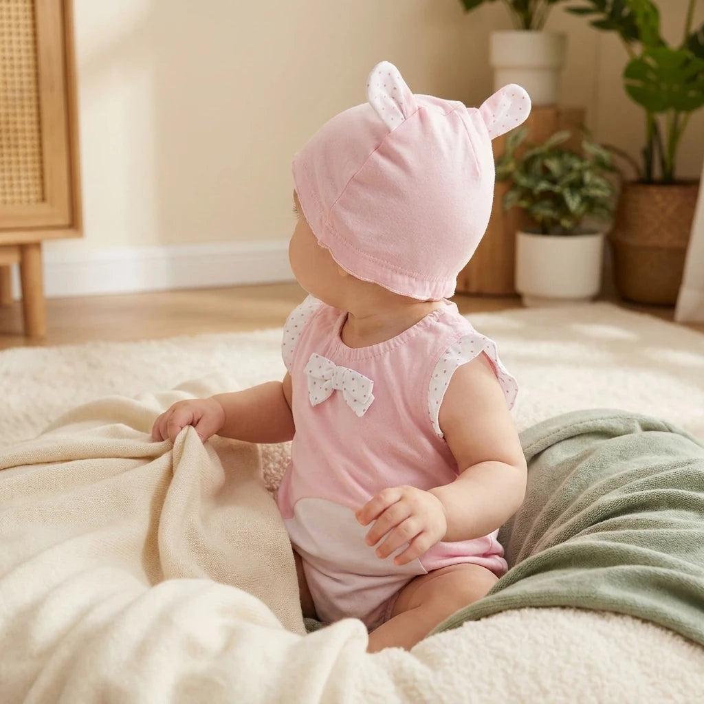 Combinaison Avec Oreille Bebe Rose - Rose - Porté