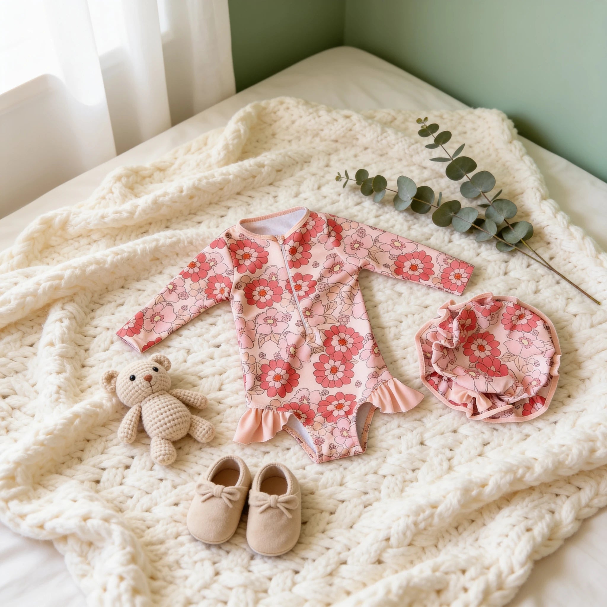Combinaison De Bain Bebe - Fleur - Cocon