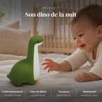 Veilleuse dinosaure bébé utilisée la nuit dans la chambre de bébé