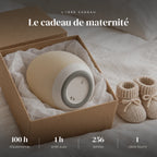 Veilleuse maternité œuf nomade dans sa boîte cadeau, idée cadeau de naissance