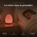 Veilleuse maternité œuf nomade qui éclaire doucement la chambre pendant que l’enfant dort