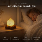 Veilleuse feu de camp bruit blanc qui éclaire doucement la chambre pendant que l’enfant dort
