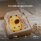 Veilleuse capybara enfant rechargeable dans sa boîte cadeau, idée cadeau de naissance