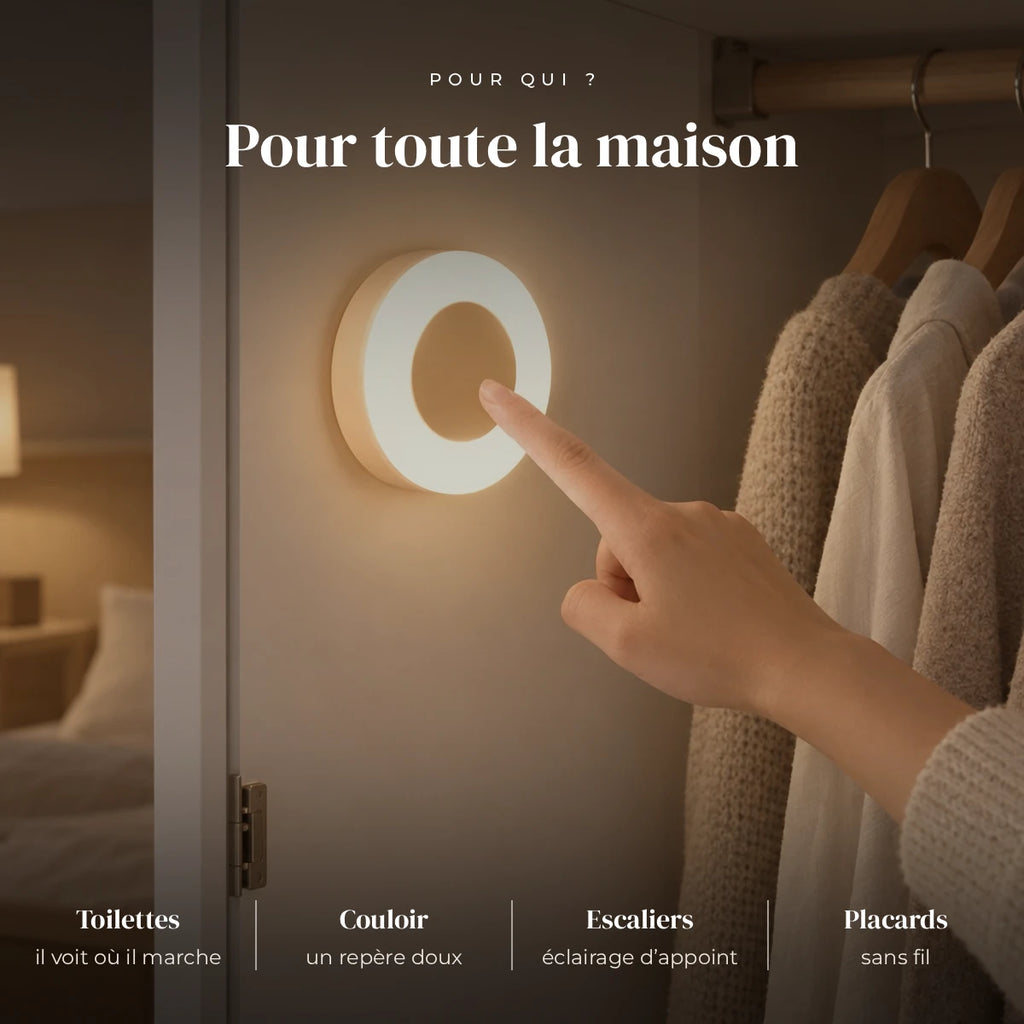 Veilleuse murale tactile sans perçage utilisée la nuit dans la chambre de bébé