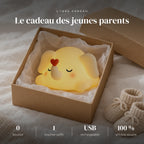 Veilleuse éléphant en silicone dans sa boîte cadeau, idée cadeau de naissance
