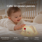Veilleuse éléphant en silicone utilisée la nuit dans la chambre de bébé