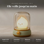 Veilleuse goutte d'eau : ABS et silicone, LED, 3 intensités, 15 minutes