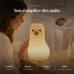 Veilleuse lama bébé rechargeable en silicone utilisée la nuit dans la chambre de bébé