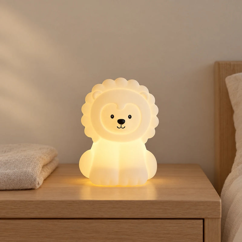 Veilleuse lion enfant avec télécommande, 9 couleurs