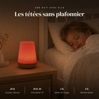 Veilleuse lumière rouge tactile qui éclaire doucement la chambre pendant que l’enfant dort