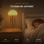 Veilleuse méduse 3D qui éclaire doucement la chambre pendant que l’enfant dort