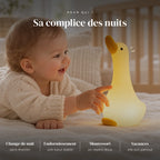 Veilleuse oie en silicone utilisée la nuit dans la chambre de bébé