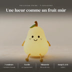 Veilleuse poire en silicone : silicone doux, 7 couleurs + 3 intensités de lumière chaude, 30 ou 60 minutes