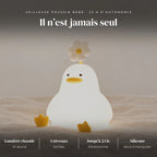 Veilleuse poussin bébé : silicone souple, lumière chaude, 3 niveaux, tactile
