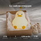 Veilleuse poussin bébé dans sa boîte cadeau, idée cadeau de naissance