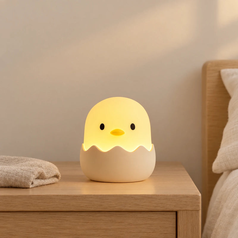 Veilleuse poussin en silicone, tactile