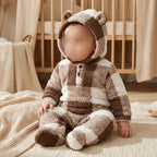 Combinaison Bebe Capuche Fourrure - Marron - Porté