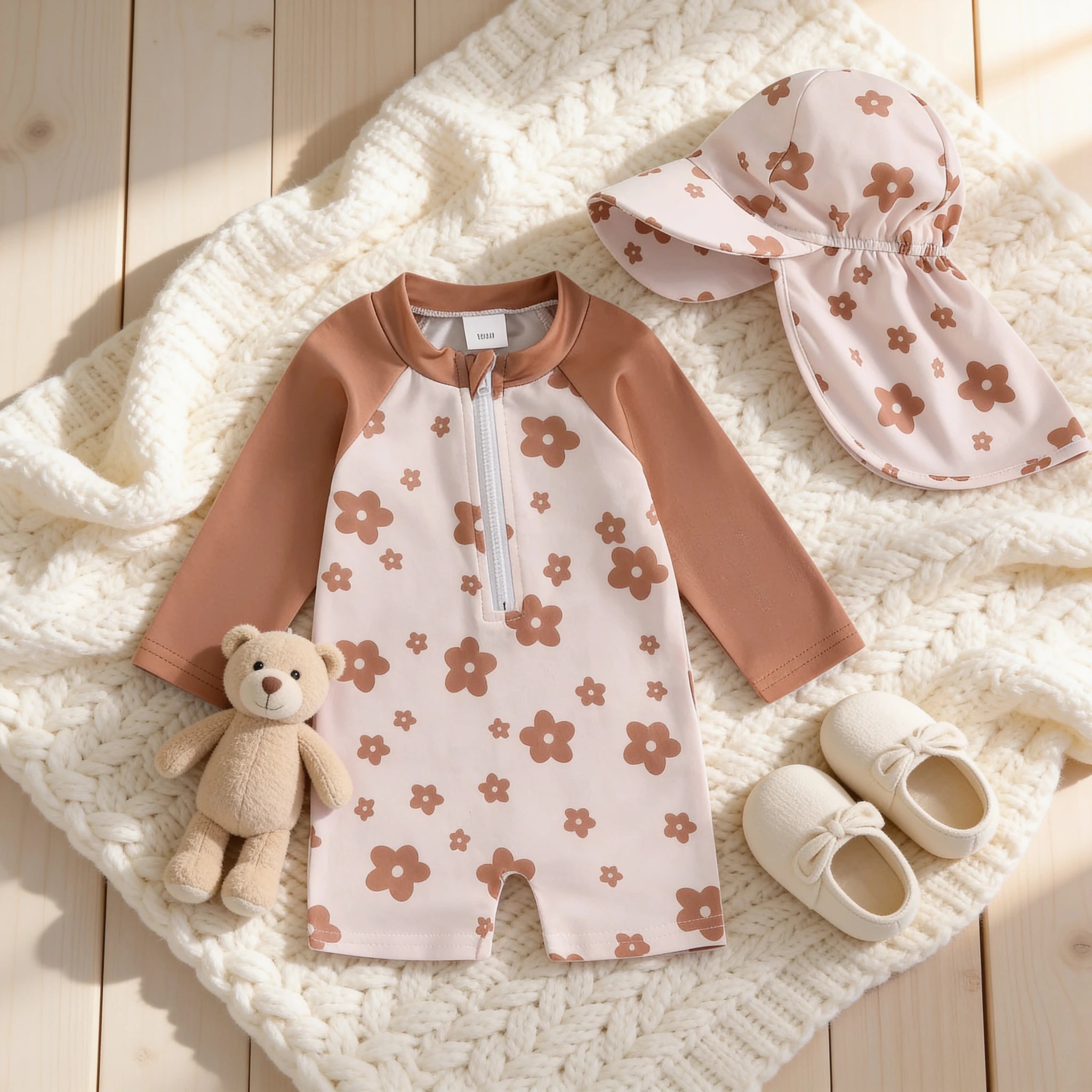 Combinaison Bebe Fleurs - Marron - Cocon