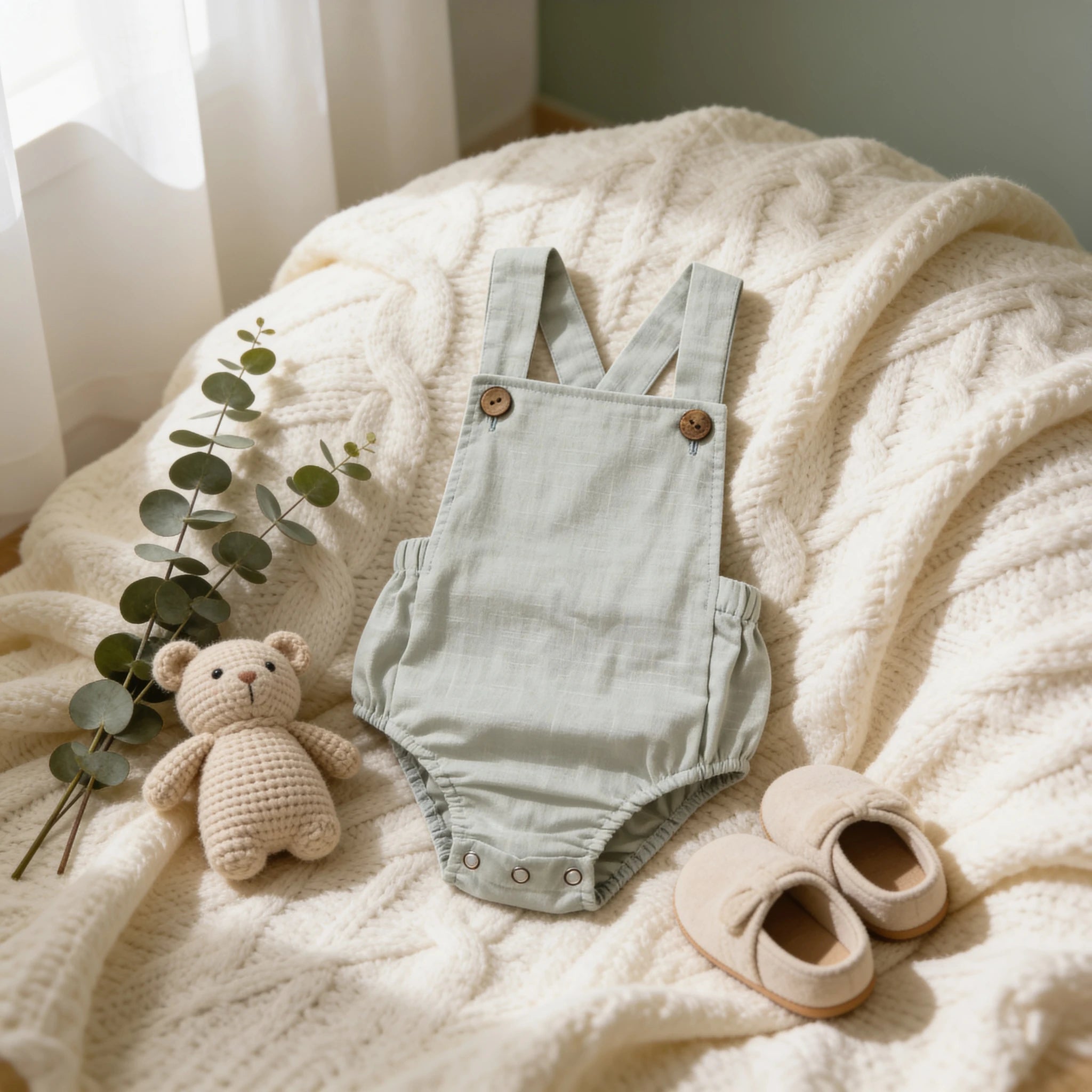 Combinaison Salopette Bebe Couleurs vives - Vert Clair - Cocon