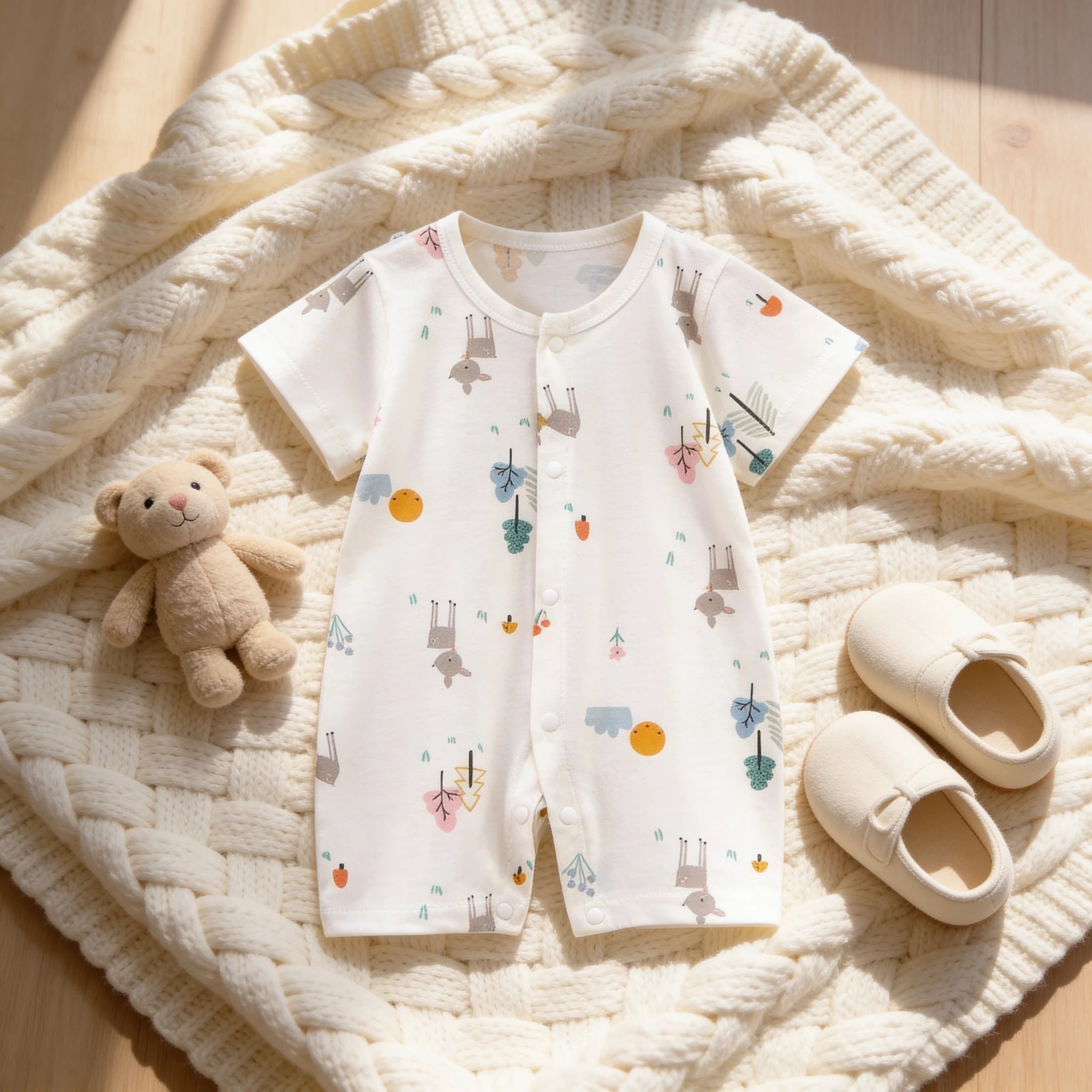 Combinaison Pyjama Bebe Animaux Terrestres - Faons - Cocon