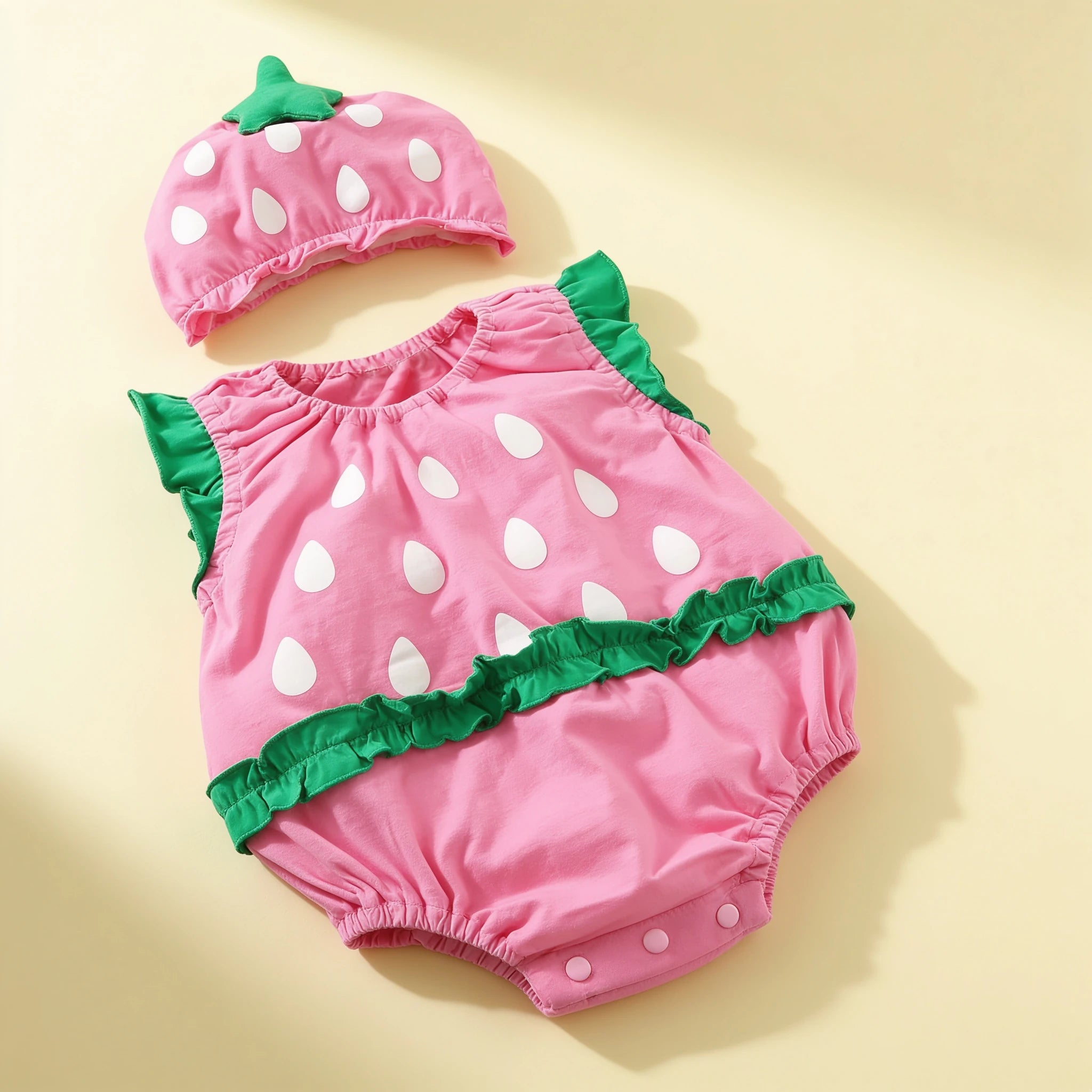 Combinaison Bebe Peluche - Fraise - Flat