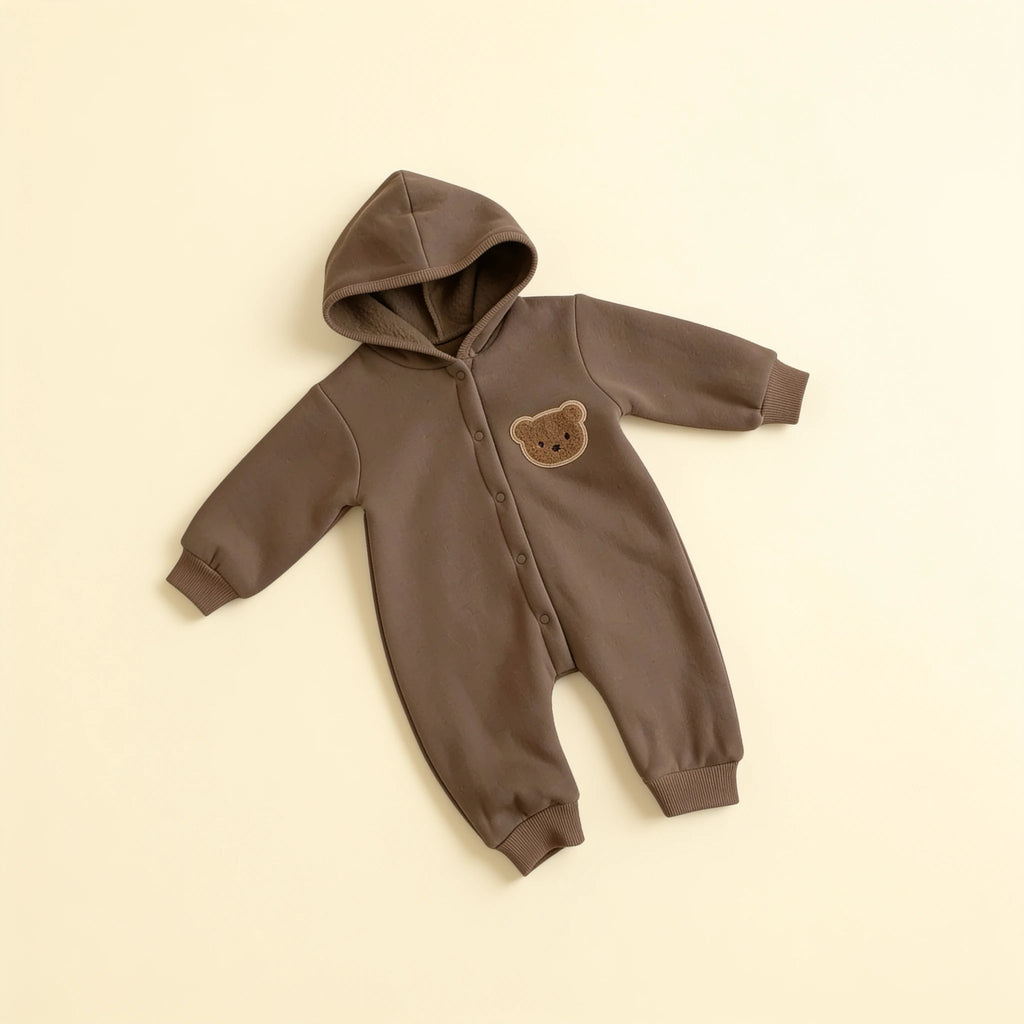Combinaison Bebe Coton Ourson - Marron - Flat